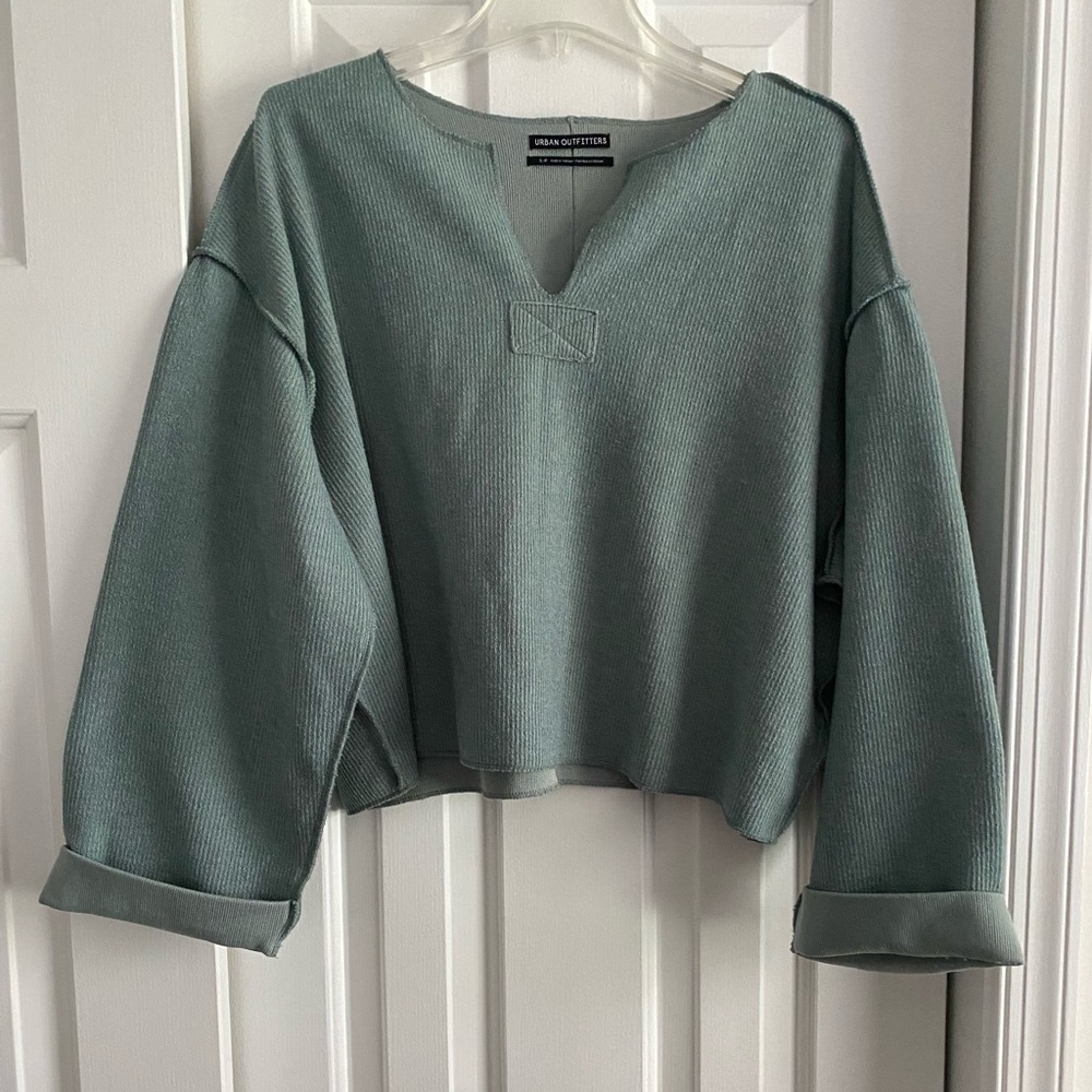 Urban Outfitters sage green cropped sweater